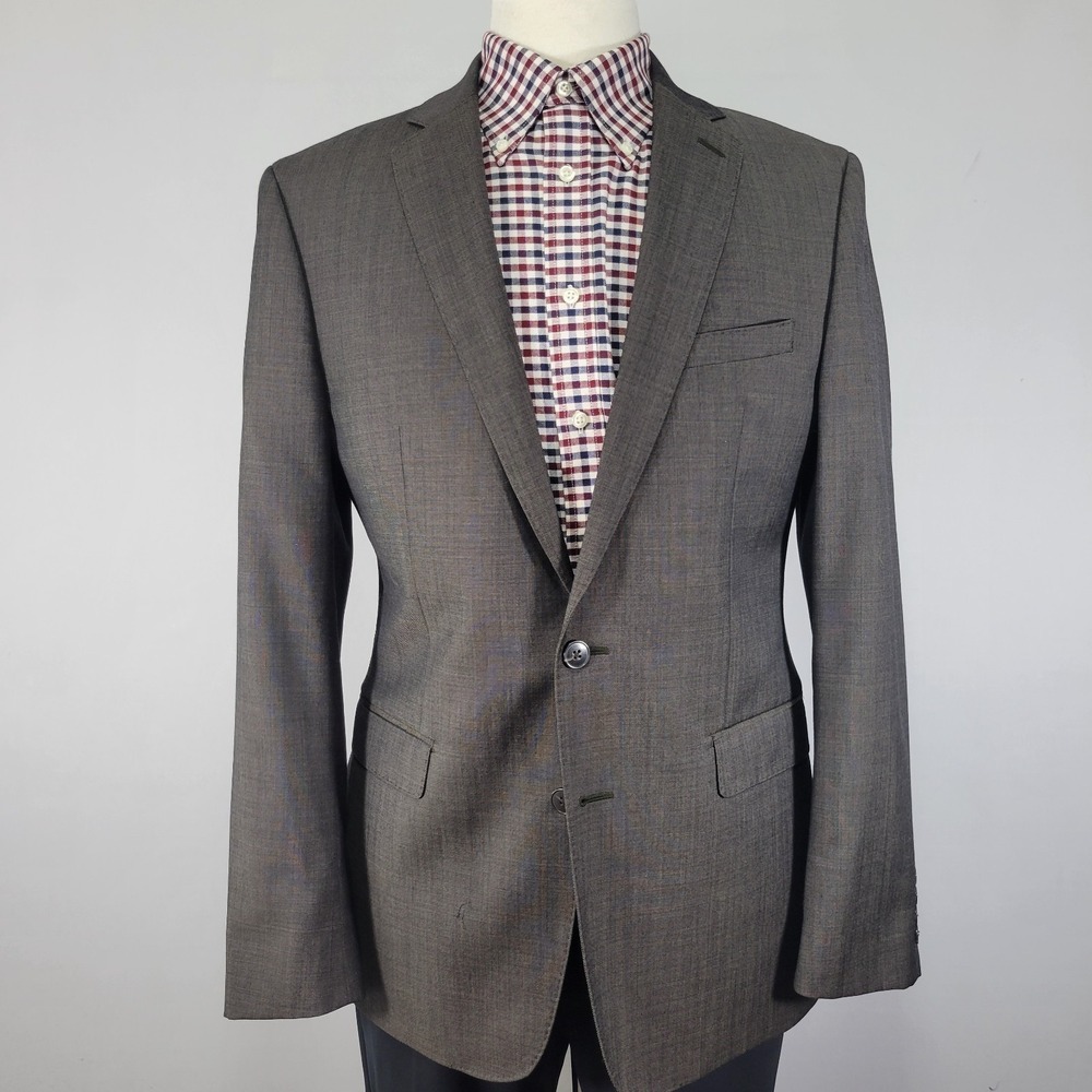 Calvin Klein Men's Sport Coat Blazer Two Button Brown Wool 42R